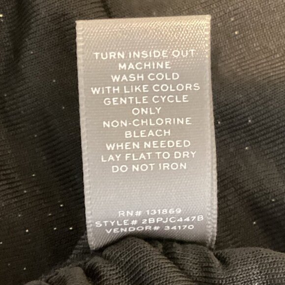 Red by BKE Top Balloon Sleeve Ruched Keyhole Neck Shimmery Black Gold Sz S #286F - Picture 8 of 8